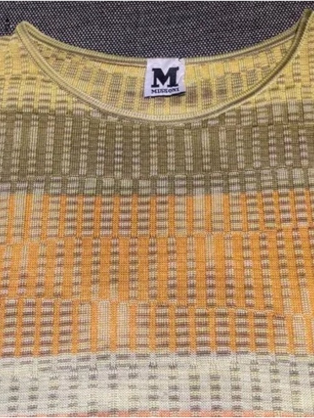 Missoni Striped Knit Sleeveless Mini Dress in Orange, Yellow & Cream - Picture 3 of 4